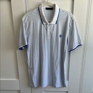G/Fore Blue & White Stripe Men’s Golf Shirt Size M